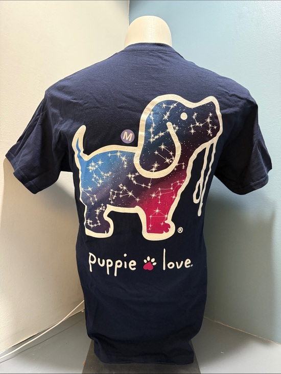 Puppie Love Tops - Puppie Love Women's Navy Graphic Short Sleeve Tee